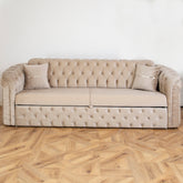 SET 3/1/1 CANAPEA EXTENSIBILA CU 2 FOTOLII PARIS II, Catifea BEJ